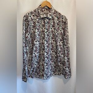 2/40$ Men’s LE CHÂTEAU floral cotton buttoned‎ shirt size medium